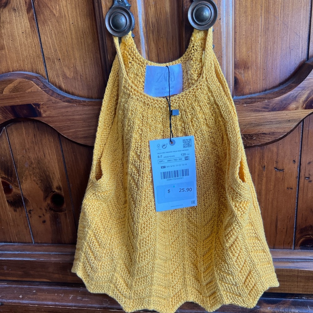 Zara girls summer knit tank top crochet